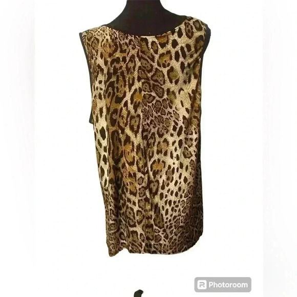 Lavish Plus sleeveless leopard print in black tan & cream women’s size 3X - Picture 2 of 6
